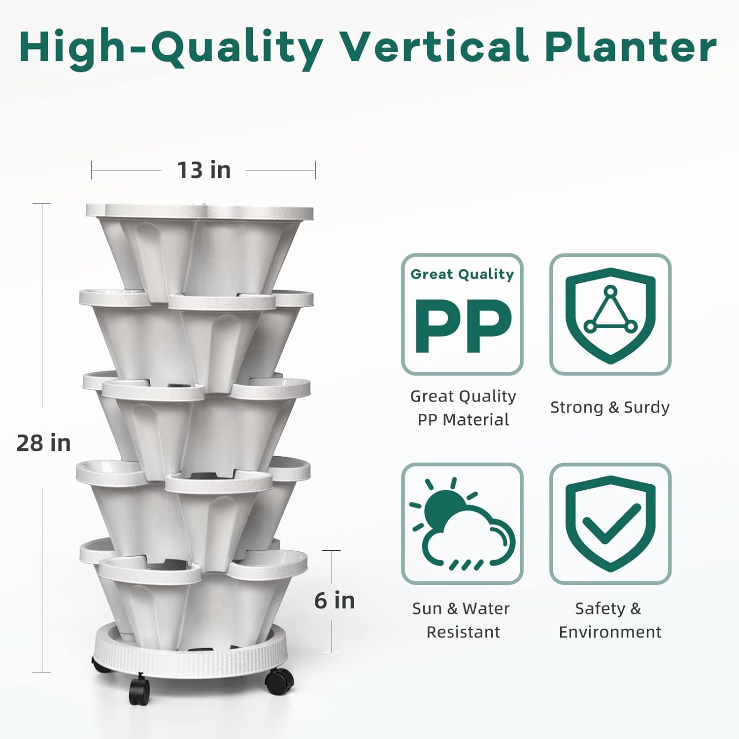 İstiflenebilir Saksı 5 Katmanl - Hydroponic Tower incelemesi ve fiyatı
